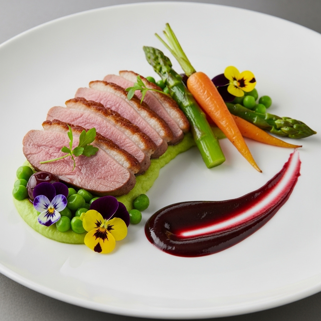 Artfully plated seasonal dish